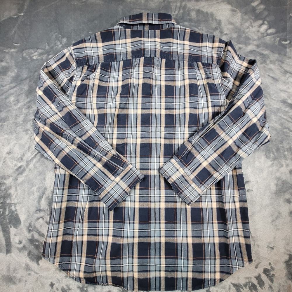 Carhartt Mens Relaxed Fit Plaid Long Sleeve Button Down Shirt Blue Tan Large - Picture 3 of 6
